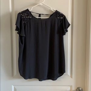 Grey blouse with crochet detail